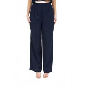 NEW THE WORKSHOP STUDIO high waisted front pleat pants in navy